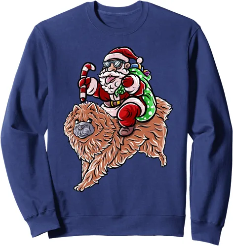 Vista 6 de Chow Chow Santa Claus Hat Merry Christmas Dog X-Mas Dogs Sweatshirt