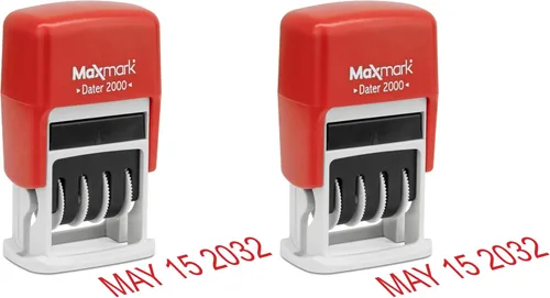 Vista 26 de MaxMark 2000 Dater - Sello de fecha autoentintado, color negro, paquete de 2