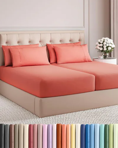 Vista 236 de Juego de sábanas Twin de 4 piezas - Cómodo, transpirable y refrescante - Juego de ropa de cama de lujo de hotel ultrasuave con bolsillos profundos