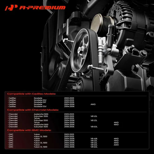 Vista 2 de Bomba de dirección asistida A-Premium, con depósito Compatible con Chevrolet Tahoe, Avalanche 1500, Suburban 1500 y GMC Yukon, Yukon XL y Cadillac