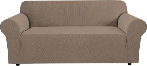 Vista 40 de H.VERSAILTEX Funda elástica para sofá, fundas suaves para muebles de 3 cojines, con tela jacquard gruesa a cuadros con parte inferior elástica, sofá