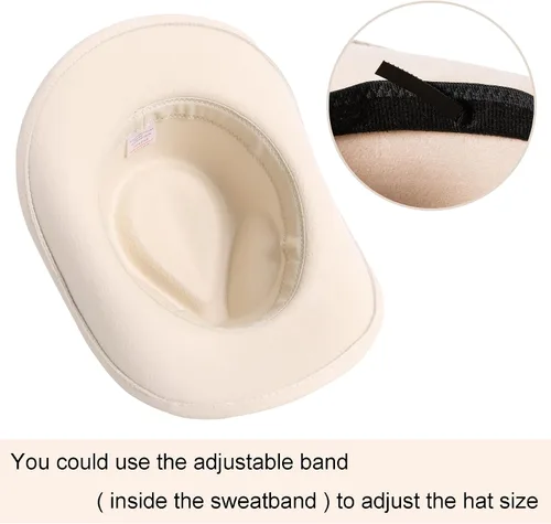 Vista 3 de Jastore Sombrero de vaquero para bebés y niños pequeños Sombrero de vaquera para bebés pequeños Sombrero de vaquero infantil Sombrero de vaquero