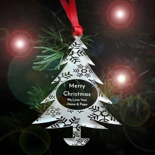 Vista 14 de LHS Adornos de Navidad personalizados para 2023 Decoraciones de copo de nieve para árbol, acrílico transparente resistente a roturas