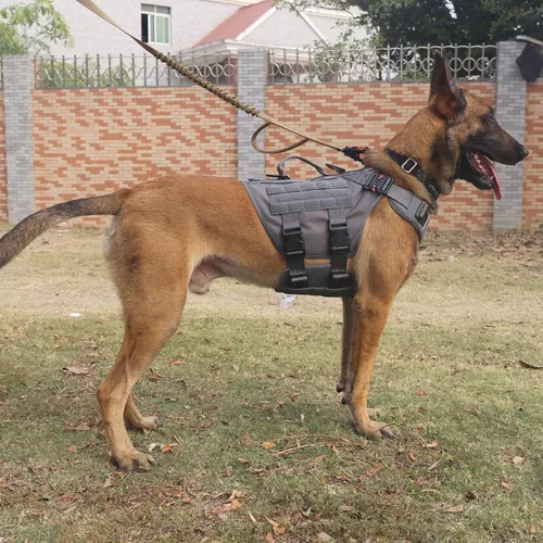 Vista 2 de ICEFANG GN3 Arnés táctico para perro con hebilla 6X, chaleco Molle para perro con asa, cobertura corporal 3/4, panel de gancho y bucle para parche