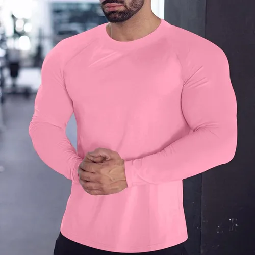 Vista 19 de Camisas de compresión atléticas de manga larga para hombre, capa base, camisa de entrenamiento atlético, camisas de compresión, camisetas deportivas