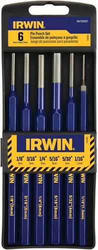 Vista 2 de IRWIN Juego de punzones, paquete de 6 con varios tamaños, templado para mayor durabilidad (IRHT82531)