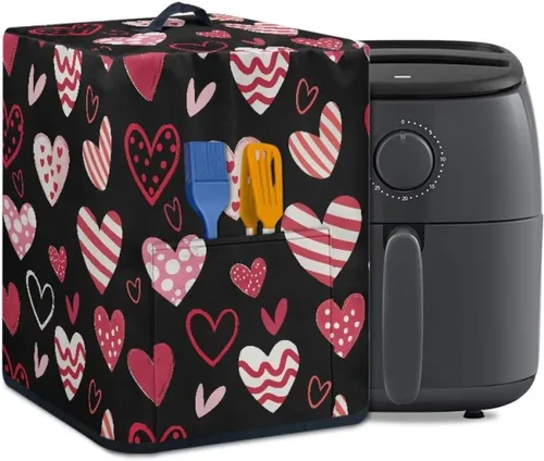 Vista 41 de Air Fryer Oven Dust Cover with Handle and Pocket, Easy Cleaning Electric Appliance Cover, Brown Flower Flor marrón (Brown Flower)