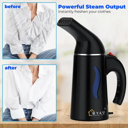 Vista 2 de Vaporizador de tamaño de viaje para ropa, vaporizador de ropa de mano para sombrero, 1 libra ligeramente, calentamiento rápido de 40 segundos, cable