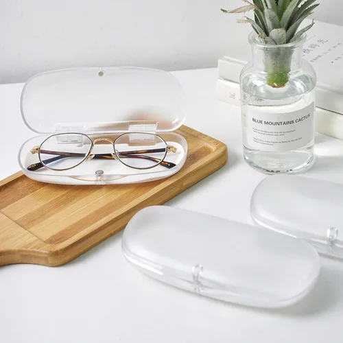 Vista 10 de 3 piezas de carcasa rígida para gafas translúcidas esmeriladas de plástico con cierre magnético