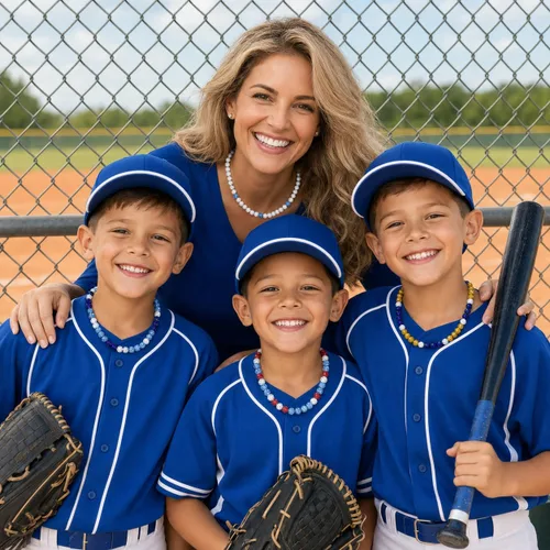 Vista 5 de Collar de béisbol Smilelife para niños 18 pulgadas, colección de hielo brillante, cadena de béisbol, diamantes de imitación, accesorios de béisbol