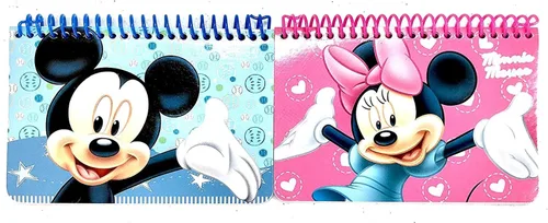 Vista 5 de Mickey and Minnie Mouse - Mochilas con cordón y cordones con monedero desmontable y libros de autógrafos (juego de 6), Rosa Azul, Cordón