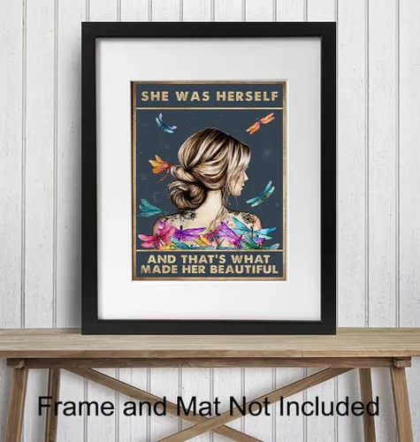 Vista 3 de Arte de pared con citas inspiradoras y positivas y decoración - Regalos de aliento para mujeres, adolescentes, niñas - Carteles con dichos