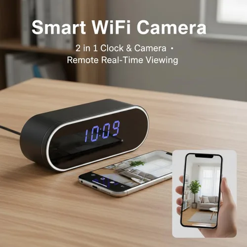 Vista 2 de Reloj de cámara 1080P Mini Cam, detección de movimiento, cámara inteligente para seguridad de mascotas, cámara WiFi, monitor para mascotas, sin audio
