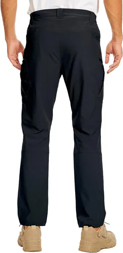 Vista 2 de NATUVENIX Pantalones de senderismo para hombre, pantalones tácticos de viaje para hombre, pantalones de pesca de secado rápido para hombre