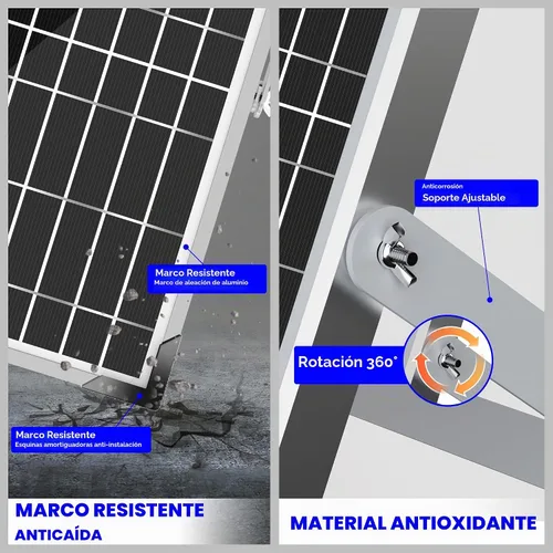 Vista 4 de Voltset - Cargador de batería solar de 10 W 12 V: mantenedor de panel solar para automóvil, barco - Cargador solar monocristalino impermeable