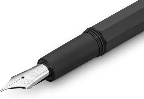Vista 3 de Kaweco ORIGINAL - Pluma estilográfica 250 negro cromado I de aluminio premium para cartuchos de tinta I Exclusive Pluma estilográfica 5.1 in I Nib