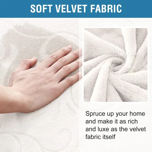 Vista 2 de H.VERSAILTEX Funda para sofá, 100% impermeable, de terciopelo, diseño clásico de flores, protector de muebles antideslizante con correas elásticas