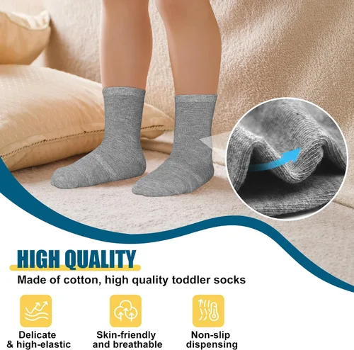 Vista 3 de SkiBeaut 15 pares de calcetines para niños pequeños, calcetines antideslizantes para niños y niñas, calcetines antideslizantes para niños de 1 a 10