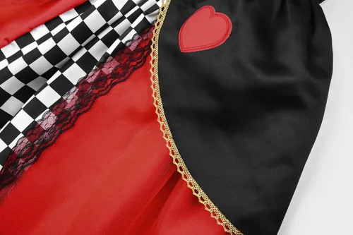 Vista 5 de ReliBeauty Disfraz de corazones rojos para niñas con corona