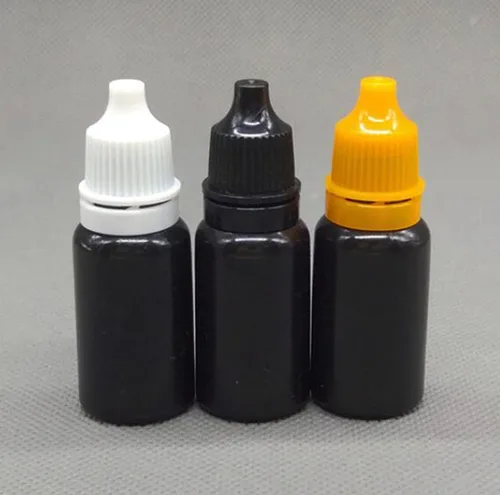 Vista 5 de Snadulor - 60 botellas negras a prueba de luz, sub-botella de 0.3 fl oz de gotas para los ojos, botella de gota para los ojos (tapa azul)