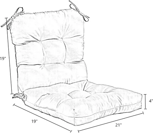 Vista 7 de Greendale Home Fashions Cojín para asiento y respaldo de exterior, 38 x 21 pulgadas, 1 unidad (paquete de 1), diseño de rayas canela