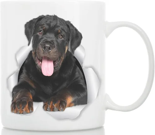 Vista 10 de Divertida taza de café Rottweiler – Taza de café de cerámica para perros – Regalo perfecto para los amantes de los perros – Bonita decoración