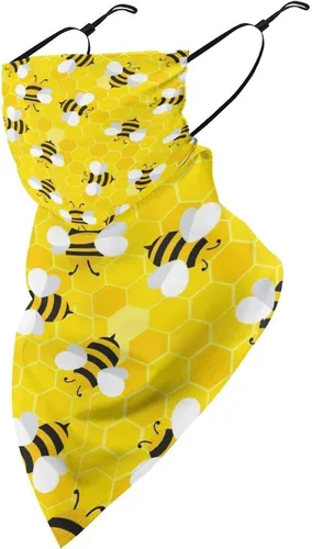 Vista 17 de Bufanda de protección solar UV, bufanda triangular reutilizable con lazo para las orejas