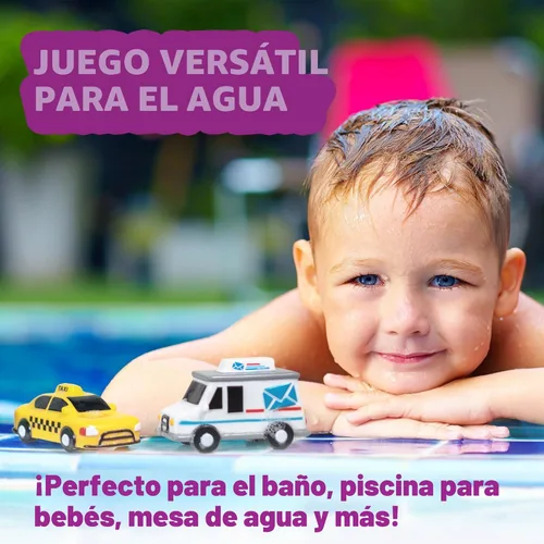 Vista 9 de Tub Works® Vehicles™ Coches de Baño Libres de Moho, Paquete de 6 Sellados, Diseño de Juguetes de Baño Sin Agujeros que Mantiene la Humedad Afuera
