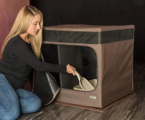Vista 2 de Pet Gear Pro Pawty para gatos con alfombrilla LittertraX, pon fin a la arena dispersa, plegable, fácil de limpiar, caja de arena no incluida, 2