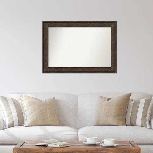 Vista 81 de Amanti Art Espejo de pared personalizado no biselado (25 x 25 pulgadas), marco de bronce acentuado, varios tamaños personalizados, espejo de baño