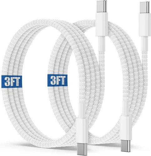 Vista 16 de Cable de carga USB C a C de 6 pies, 60 W, cable de carga rápido tipo C a C para Apple iPhone 17 Pro Max/17 Air/16 Pro Max/15 Plus, MacBook Pro