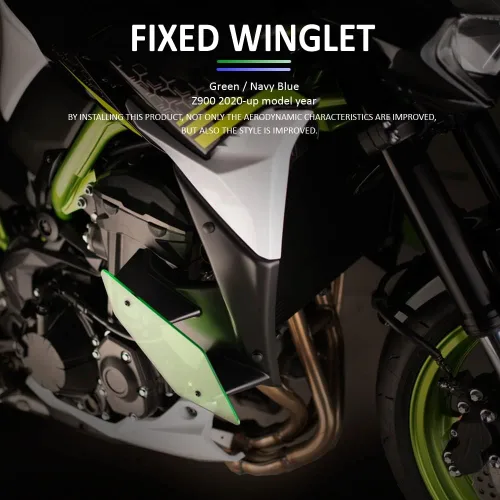 Vista 3 de Parabrisas de motocicleta compatible con Kawasaki Z 900 Z900 Lado de motocicleta Downforce Naked Spoilers Winglet ala de carenado de ala fija 2021