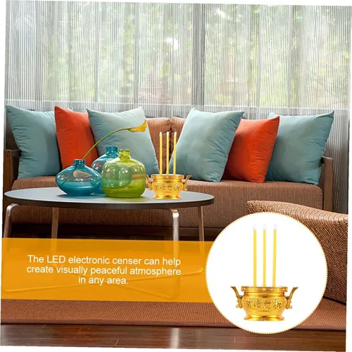 Vista 4 de NUOBESTY Led Buddha Censer - Soporte eléctrico para incienso para decoración del hogar