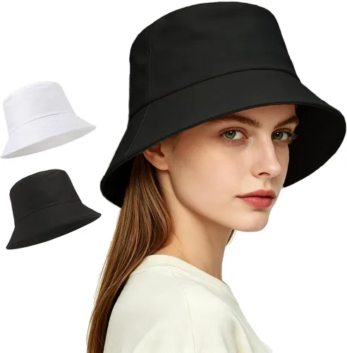 Vista 11 de Paquete de 3 sombreros de verano unisex para actividades al aire libre 3 Negro/Blanco/Beige