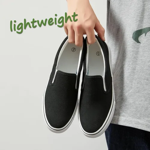 Vista 5 de yageyan Zapatos deportivos sin cordones para hombre, zapatos negros, zapatos de moda casuales blancos