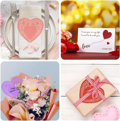 Vista 6 de Hifunwu Manualidades del día de San Valentín con 100 tapetes de corazón, 20 corazones de espuma, 2 bolsas de calcomanías de corazón de espuma y 1