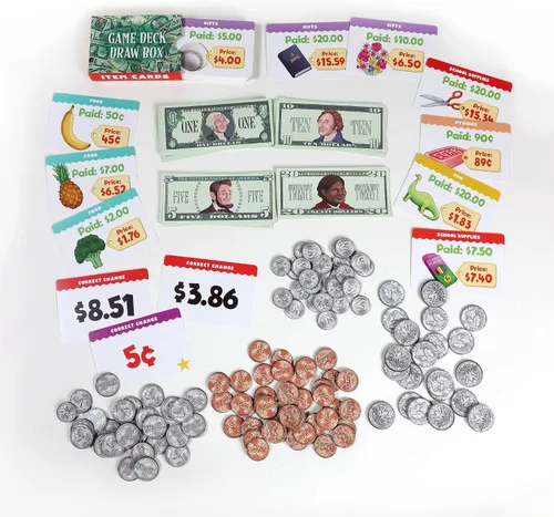 Vista 4 de eeBoo Juego de matemáticas para hacer cambios con dinero de juego, monedas