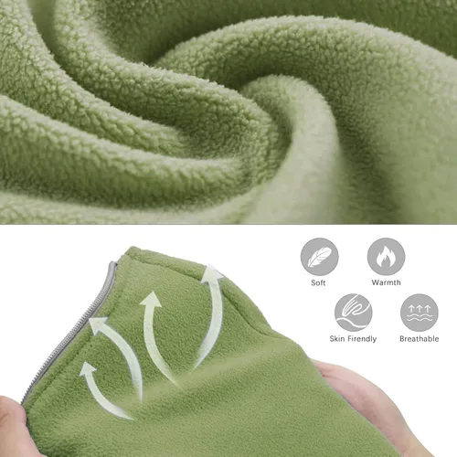 Vista 2 de Forro polar para saco de dormir, 75 pulgadas de largo con cremallera de microfibra de forro polar de viaje, saco de dormir individual, manta