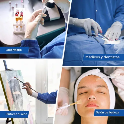 Vista 6 de JMU Paquete de 10-100 abrigos desechables de laboratorio, chaquetas médicas Azul oscuro
