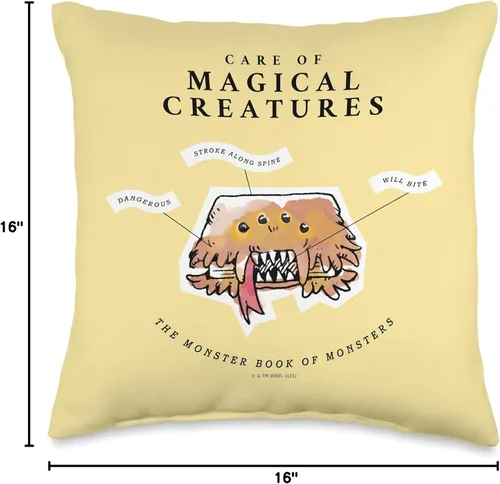 Vista 4 de Harry Potter Care of Magical Creatures - Almohada de libro, 16 x 16 pulgadas, multicolor