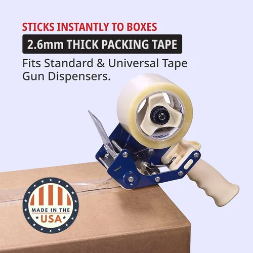 Vista 3 de Tape Logic Cinta de embalaje acrílica de 2 pulgadas x 55 yardas de 2.2 mil, transparente (paquete de 6) rollos de cinta de embalaje resistente