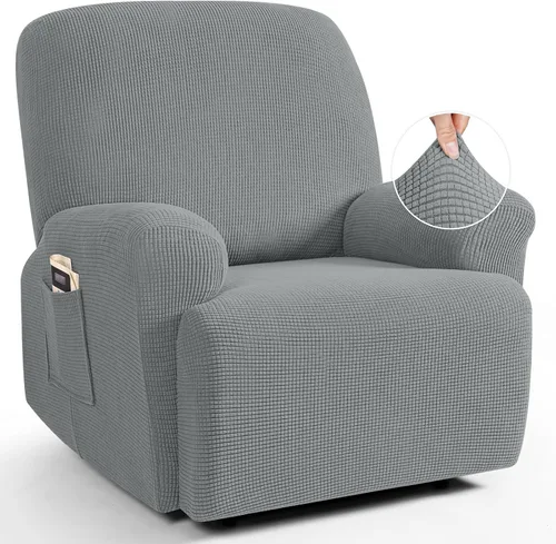 Vista 56 de TAOCOCO Funda reclinable de 4 piezas, funda elástica para sofá reclinable de 4 piezas, funda reclinable con 1 asiento, protector de sofá suave