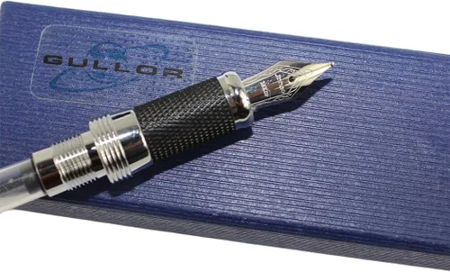 Vista 2 de Gullor Pluma estilográfica avanzada Jinhao 189 Noblest Negro 18kgp Punta Media