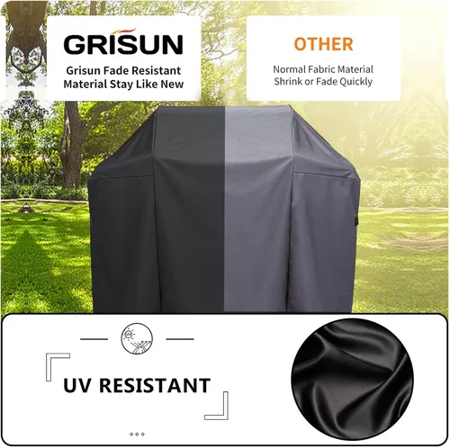 Vista 5 de Grisun 7138 Premium Grill Cover 48 pulgadas para Weber Spirit II 200, Spirit 210 Series, cubierta impermeable antidecoloración para parrilla de gas