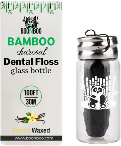 Vista 7 de BOONBOO Hilo dental, hilo tejido de carbón de bambú, plátano