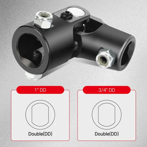 Vista 4 de CCIYU 1" DD * 3/4" DD Negro Juntas de Dirección Solo Eje Universal U-Joint 3.780 in