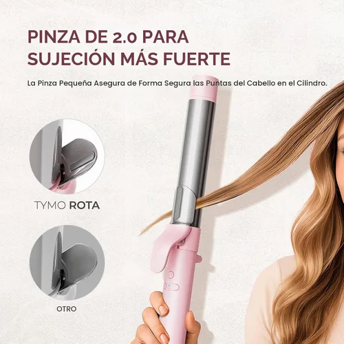 Vista 5 de Rizador automático giratorio para ondas de playa – TYMO Rizador de pelo para cabello largo, rizador de pelo de cerámica de barril extra largo