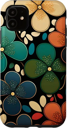 Vista 5 de iPhone 15 patrón floral Murakami colorido patrón caso