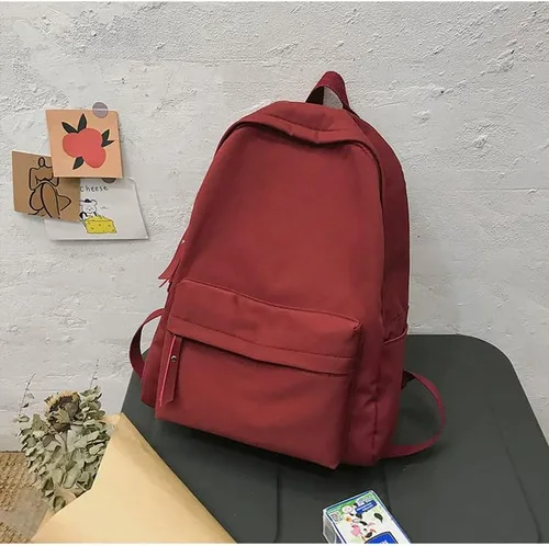 Vista 3 de CYee Cutecore - Mochila estética con colgante de oso, mochila para libros de preparación, suministros escolares, mochila de regreso a clases, Rojo