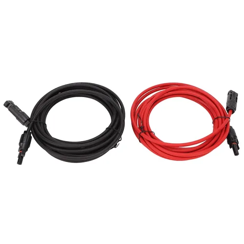 Vista 6 de Cable adaptador solar, 1 par de cable de panel solar de 12 AWG con conector adaptador solar, cable de extensión solar, cable fotovoltaico resistente